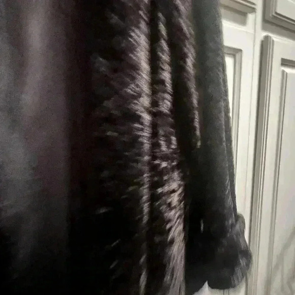 Connected Apparel Dark Brown Black Faux Fur Lightweight Swing Jacket Size Large‎ - Picture 2 of 9